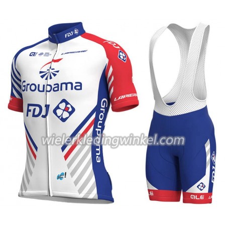 Set Fietsshirt + Korte Koersbroek 2018 FDJ N001